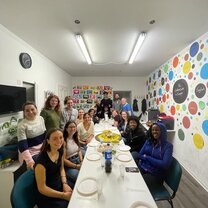 Group dinner at the center